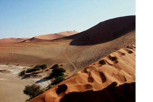 Dünenlandschaft in Namibia.