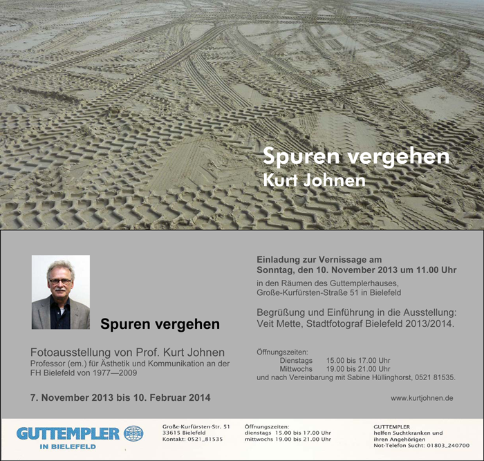 Einladung zur Fotoausstellung von Prof. Kurt Johnen